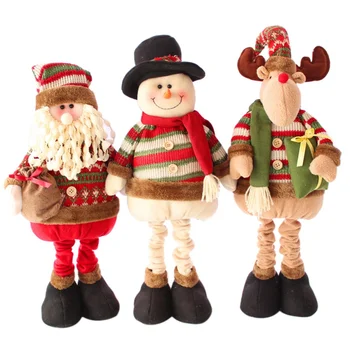 

Santa Claus Snowman Curtain Buckle Christmas Decoration New Year Decor Toys Doll Christmas Decorate House Newyear Gifts