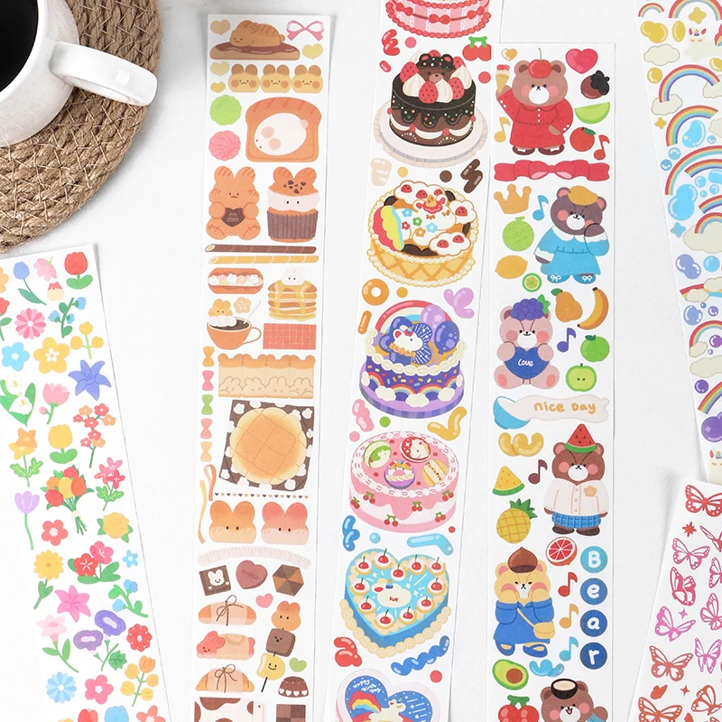 Cute Bear Cake Masking Washi Tape DIY Decorative Adhesive For Diary Scrapbooking Stickers Kawaii Stationery | Канцтовары для офиса