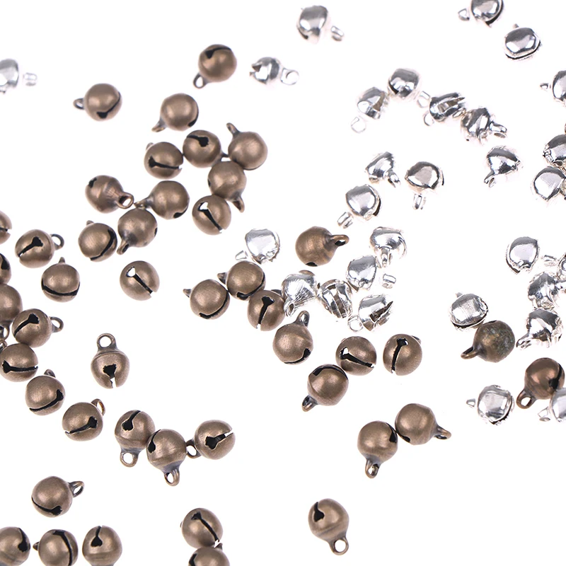 50Pcs Bronze Color Brass Small Jingle Bell Pendant Charm Jewelry Loose Spacer Beads For Making | Дом и сад