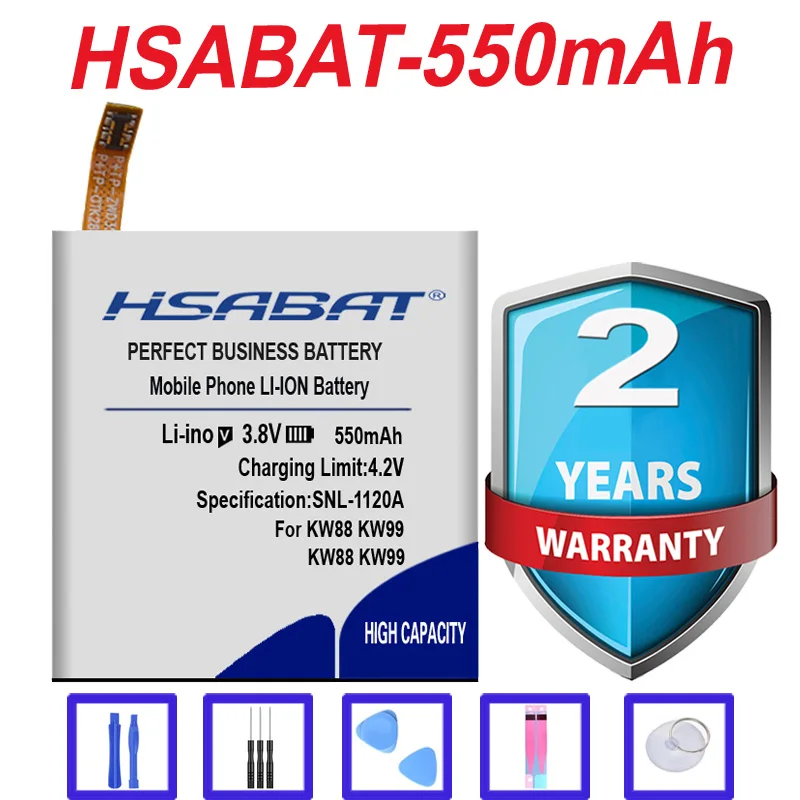 Топ бренд 100% Новый 550mAh KW88 Аккумулятор для смарт часов kingwear KW99 Pro в