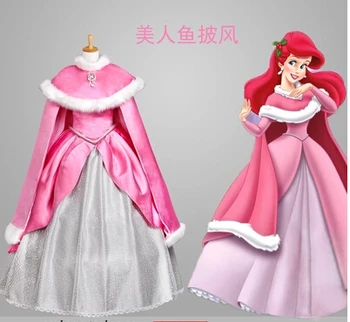 

Custom Made The Little Mermaid Princess Ariel Dress Costume Include Warming Cloak Party Costume Adult Women With Free Petticoat