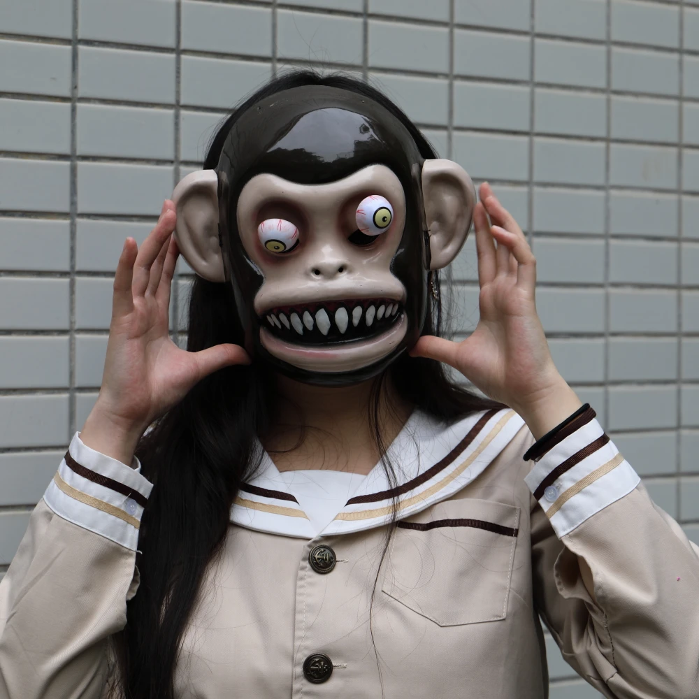 Animal Masks Animal Themed Costumes Monkey Orangutan Mask Cosplay Prop Halloween Accessories Men Women Face Mask Full Head (6)