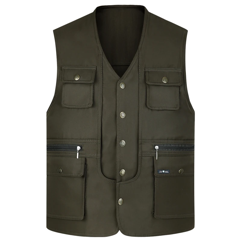 Мужской классический жилет с несколькими карманами без рукавов ...