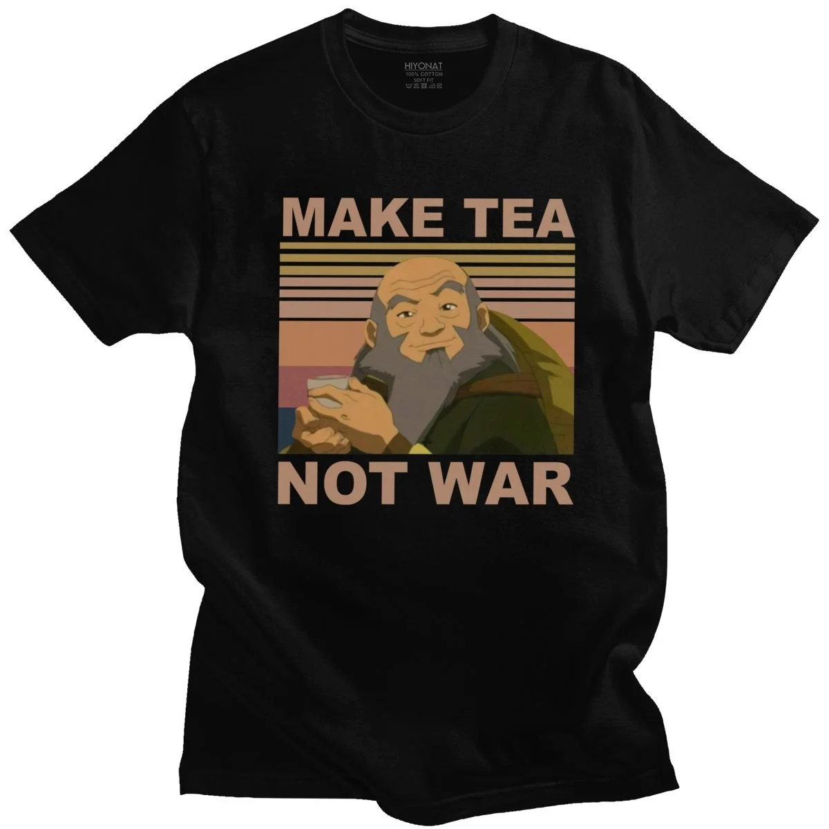 Новинка Iroh Make Tea Not War Avatar The Last Airbender футболка мужская с коротким рукавом аниме Aang