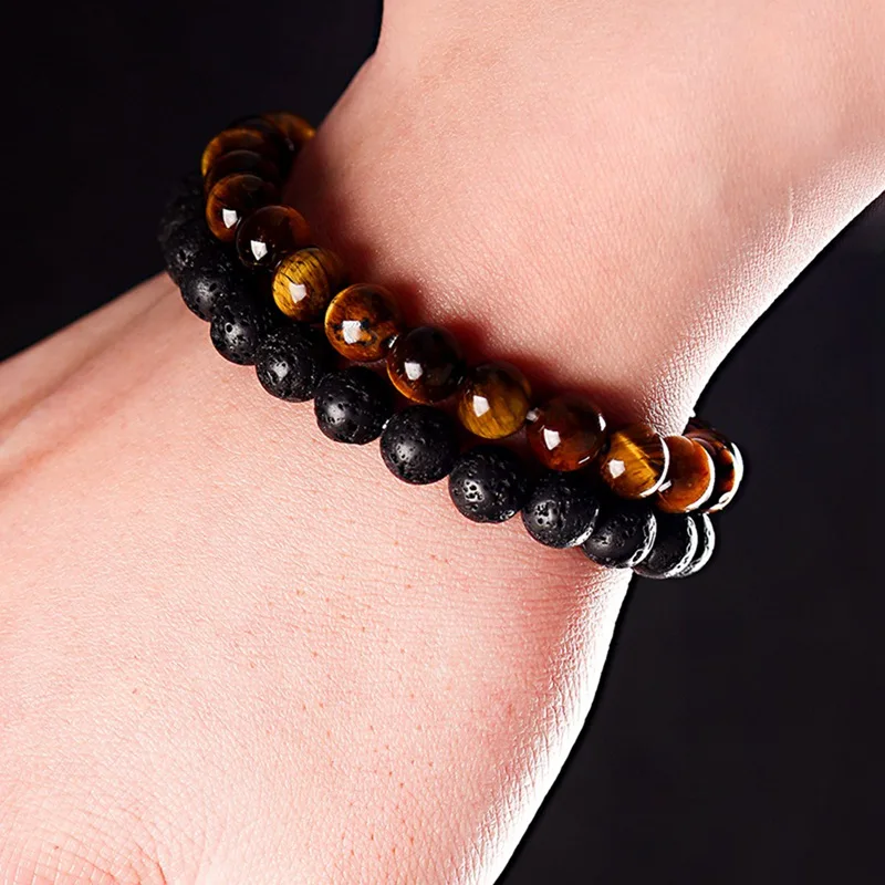 Adeela Pulsera De Triple Protección Obsidiana Negra + Piedra | Envío Gratis