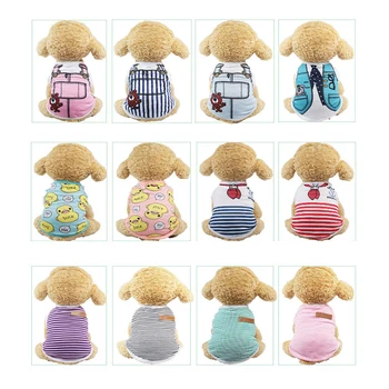 

Soft Puppy T-shirt Dog Clothes Cute Pet Dog Clothes Cartoon Clothes Summer T-shirt Casual Vests For Small Pet Supplies