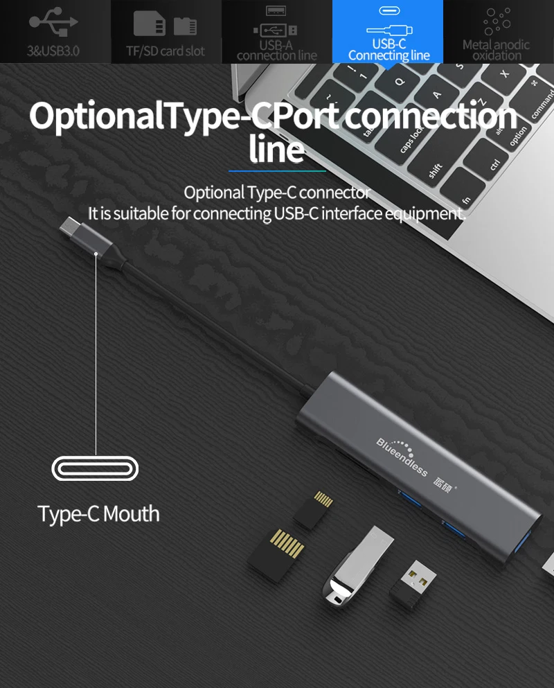 Алюминий Usb Тип-c 3,0 концентратор зарядки Профессиональный дизайн Алюминий сплава 4/7/9 Порты Портативный Размеры туристическая станция для ноутбука