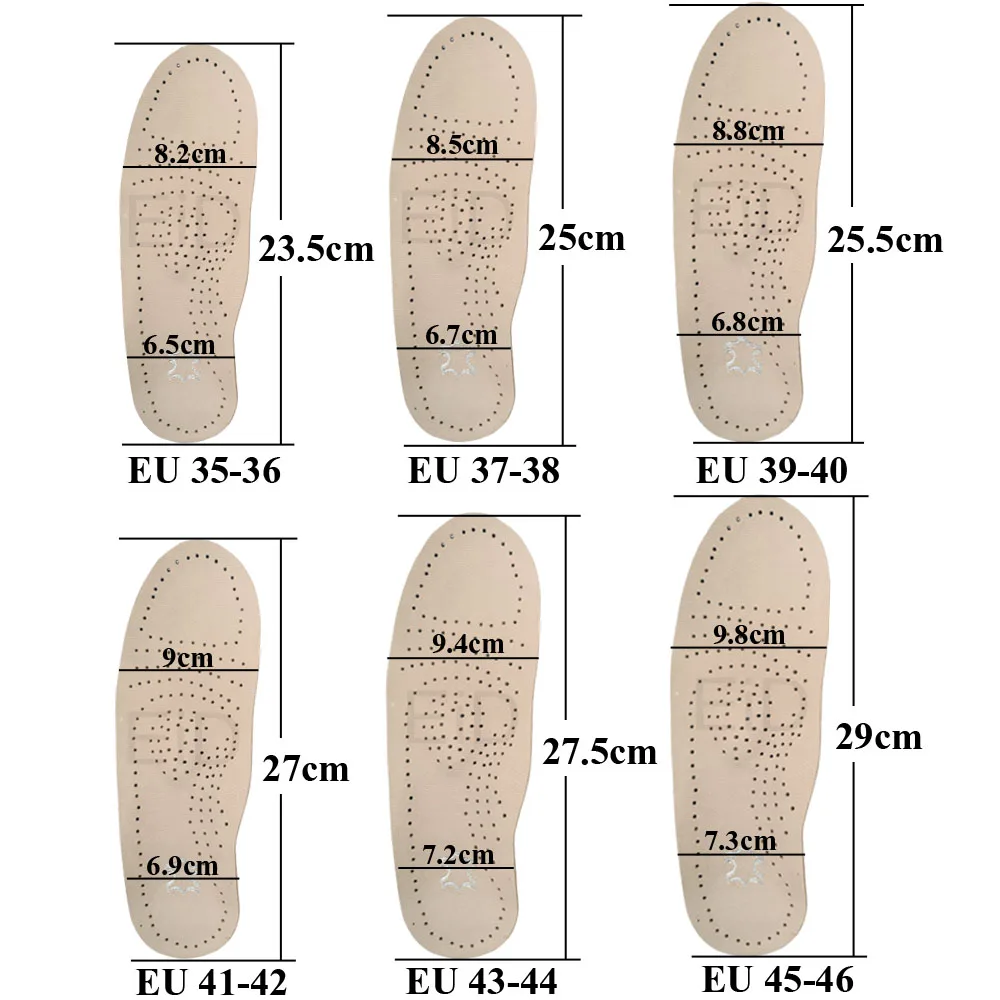 Premium Genuine Leather Orthopedic Arch Support Insoles for Enhanced Comfort