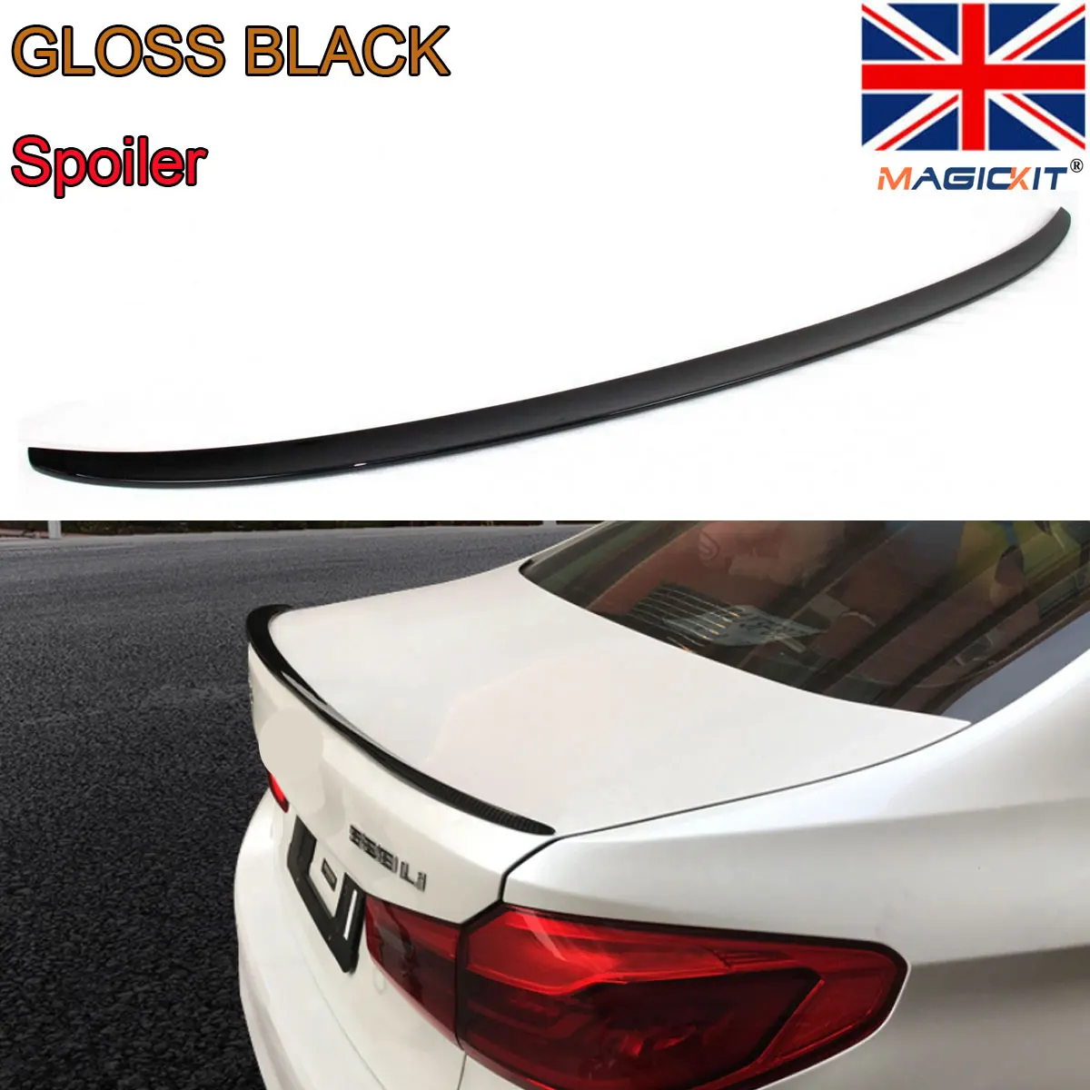 MagicKit глянцевый черный для BMW G30 5 серии 2017 + M5 стиль задний спойлер загрузки крыла |