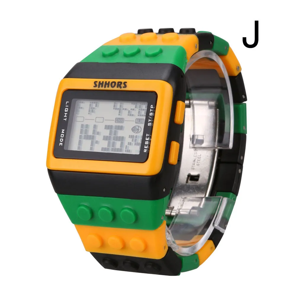 Популярные специальные унисекс цветные цифровые наручные часы винтажные мужские часы Skmei Saat - Цвет: J