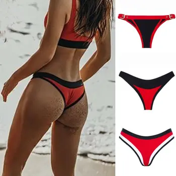 

Women's Brazilian Thong Bikini Bottom Cheeky Traingle Briefs Swimwear Bathing-Beach Low Waist Triangle Panties