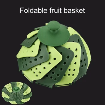 

Retractable Folding Steamer Portable Multi-Function Fruit Bowl Filter Water Drain Kitchen Cooking Gadgets