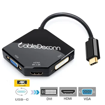 

type-c to VGA HDMI DVI Multifunction Converter USB C to hdmi 4k Adapter usb 3.1 hub for Smartphone Samsung laptop Macbook Dell