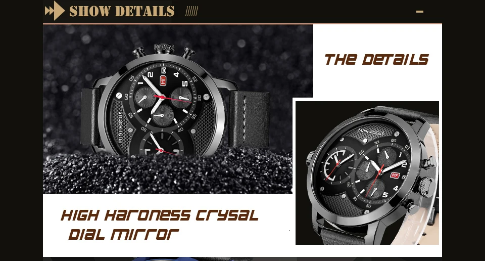 Мини фокус новые мужские часы Роскошные брендовые модные часы с двойным циферблатом мужские спортивные часы кварцевые часы военные многофункциональные