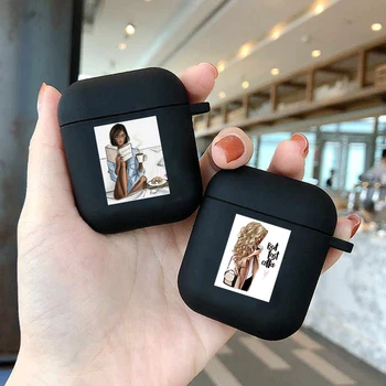 TPU 소프트 실리콘 TPU 케이스 에어팟 프로 1 2 3 블랙 실리콘 무선 블루투스 이어폰 상자 커버