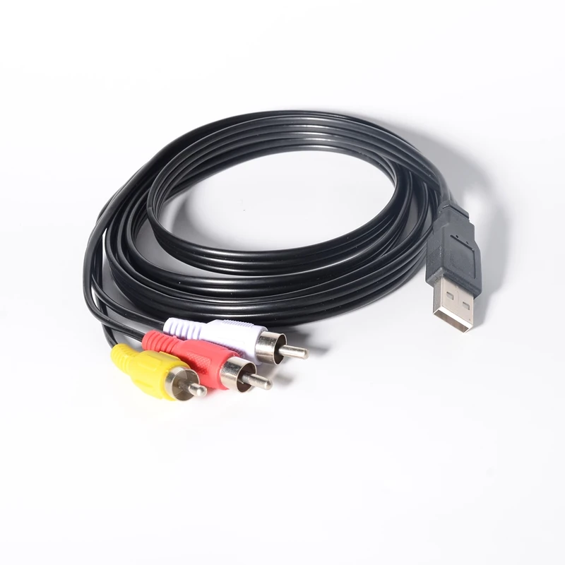 Кабель USB к 3RCA 1 5 м штекер 3 RCA сплиттер Аудио Видео AV композитный кабель-адаптер