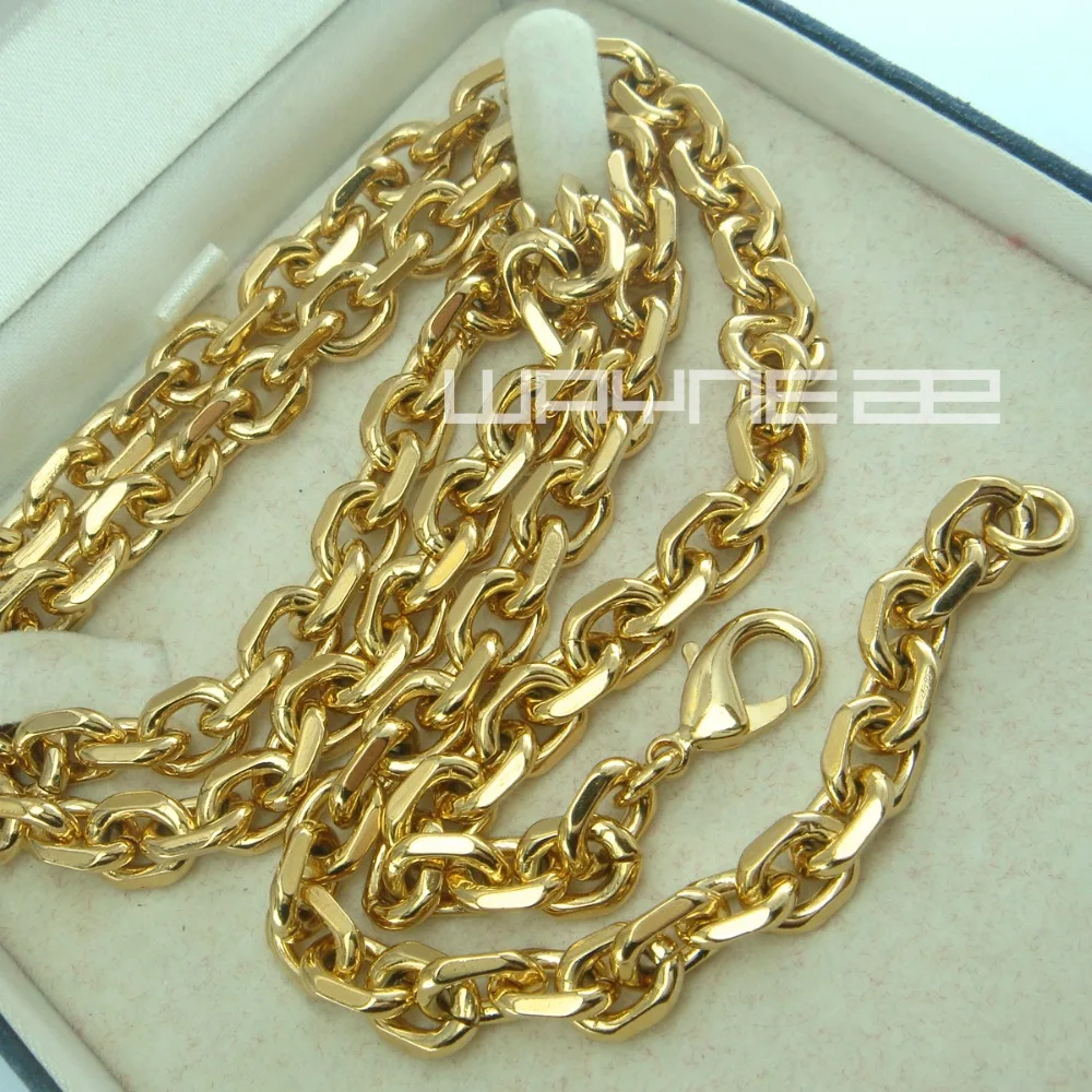 Мужская цепочка золотого цвета длина 6 мм ширина 50 60 70 80 см N248|chain necklace|necklace