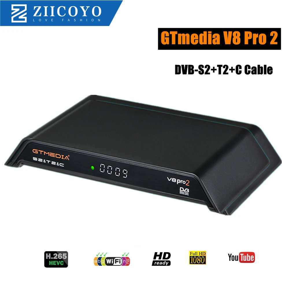 Приемник Gtmedia V8 pro2 H.265 Full HD DVB-S2 DVB-T2 isdbt спутниковый ресивер со встроенным Wi-Fi лучше