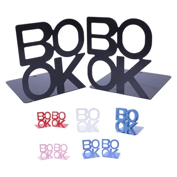 

Alphabet Shaped Metal Bookends Iron Support Holder Desk Stands For Books