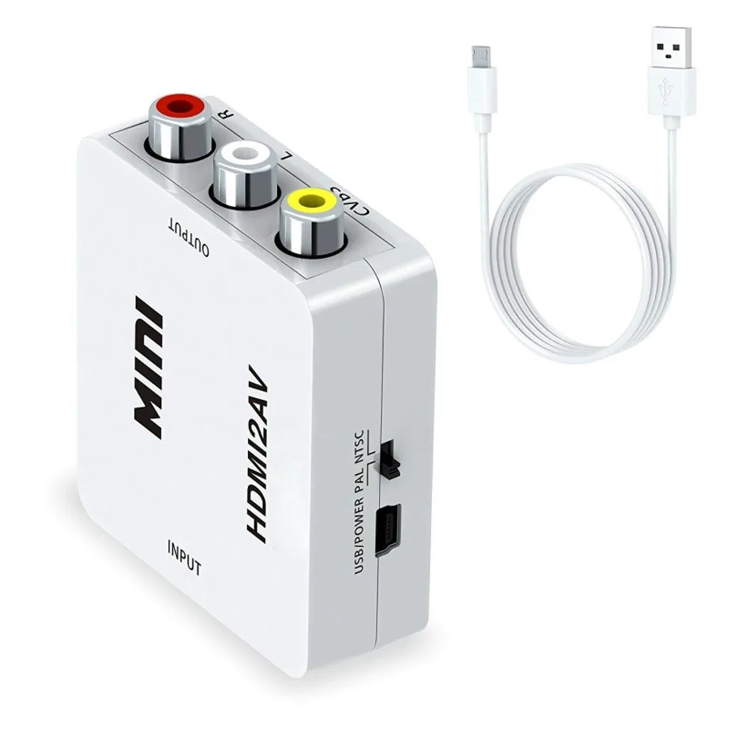 HDMI в RCA мини композитный 1080P Аудио Видео AV CVBS адаптер конвертер для ТВ низкой мощности без адаптера питания профессиональный конвертер
