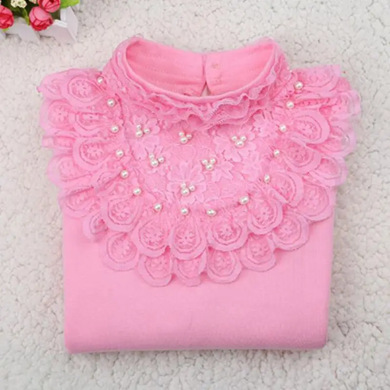 От 2 до 12 лет, осенне-зимняя блузка для девочек, рубашки, хлопковые топы для девочек-подростков, Детская кружевная рубашка с длинными рукавами, детские блузки - Цвет: 9 baby blouse