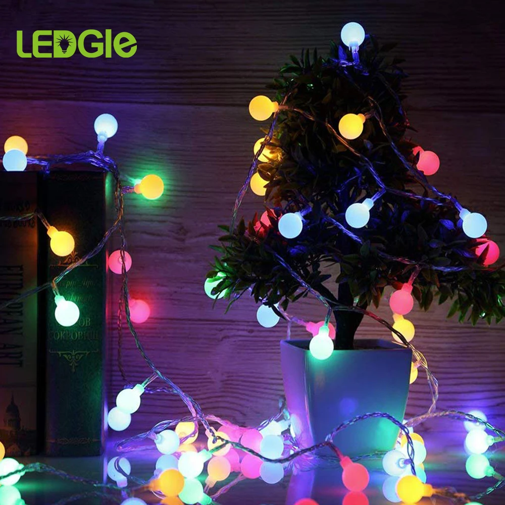 

LEDGLE Bulb LED String Light USB Dimmable Ball Fairy Lights Colorful Lamp Globe LED String Decor Christmas Holiday Party Lamps