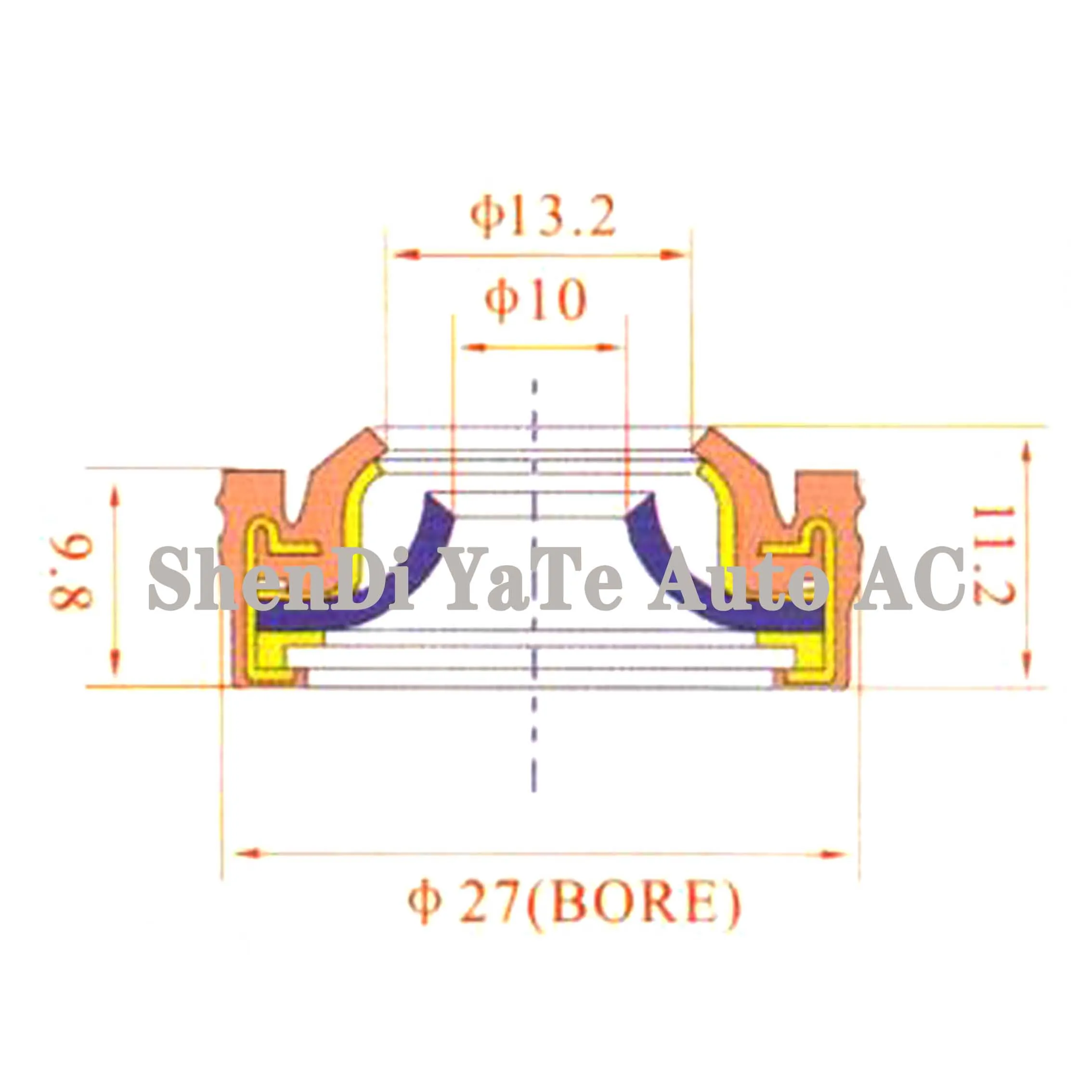 100pcs Auto Air Conditioning Compressor Oil Seal Stamps Shaft Seal For 6SEU12C,6SEU14C,7SEU Saden SD7SB For Passat B5 Benz BMW o ring seal set rubber seal ring water pump seal kit engine transmission seal