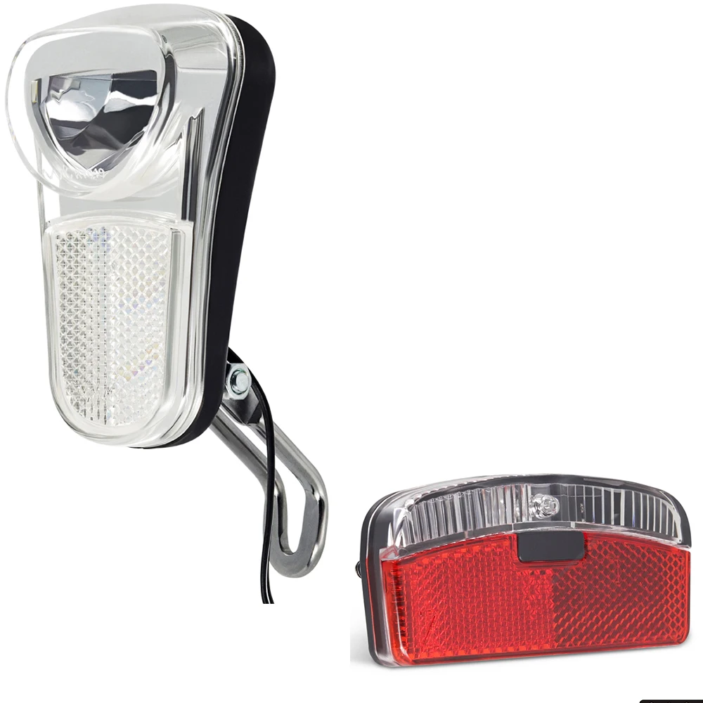 

Onature Dynamo Bike Light Set with 80 lux Fork Bike Headlight and Bicycle Rear Mudguard Light AC 6V Stvzo LED Bike Light
