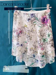 Ballet Short Skirt Oil Painting Style Printed Lace Women's Dance Skirt Gymnastics Practice Skirt Adult Ballet Lyric Skirt