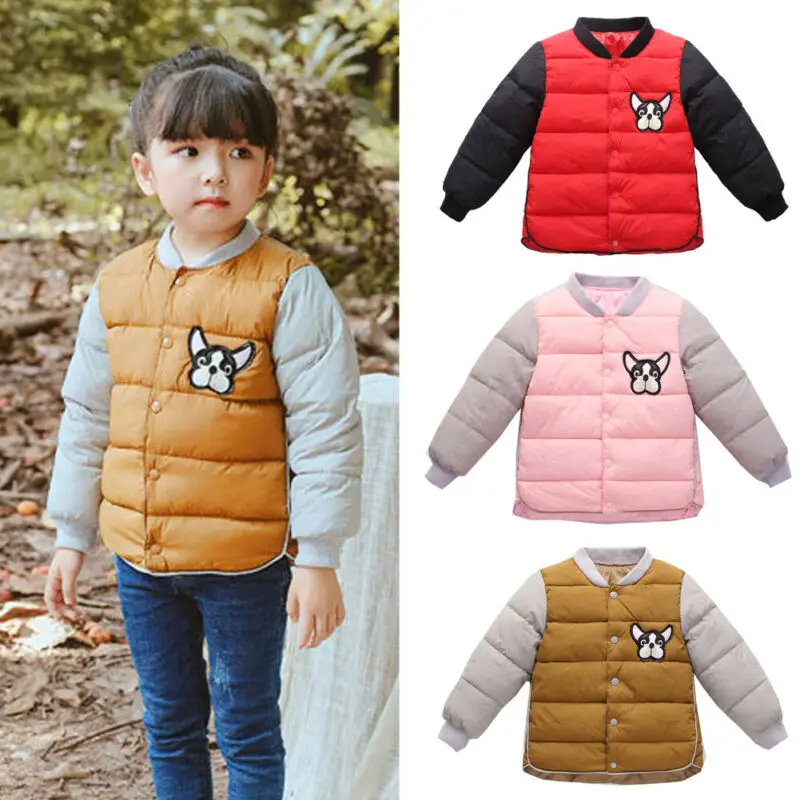  Toddler Kid Baby Girl Boy Down Long Sleeve Jacket Coat Tops Snowsuit Casual Autumn Winter Splice Ou