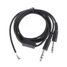 200cm DIY Aviation Headset Dual plug Aircraft Headphones Replacement Cable Durable Mono Audio Cable Line Cord