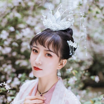 

YYOUFU Crystal Crown Hair Accessories Rhinestone Waterdrop Leaf Tiara Crown Headband Chinese style Hair Jewelry