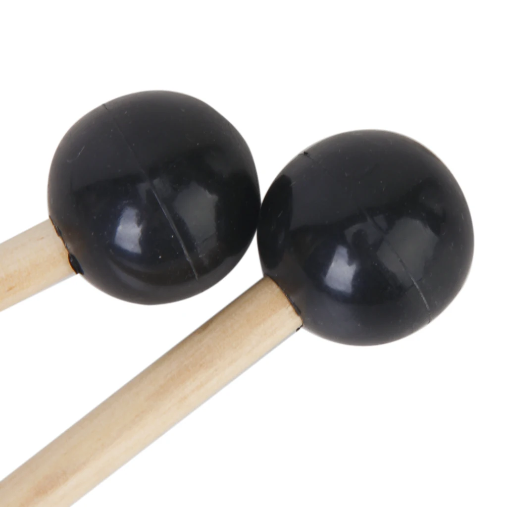 Пара Glockenspiel Mallets палочки венчики Береза деревянная ручка мягкая резиновая головка