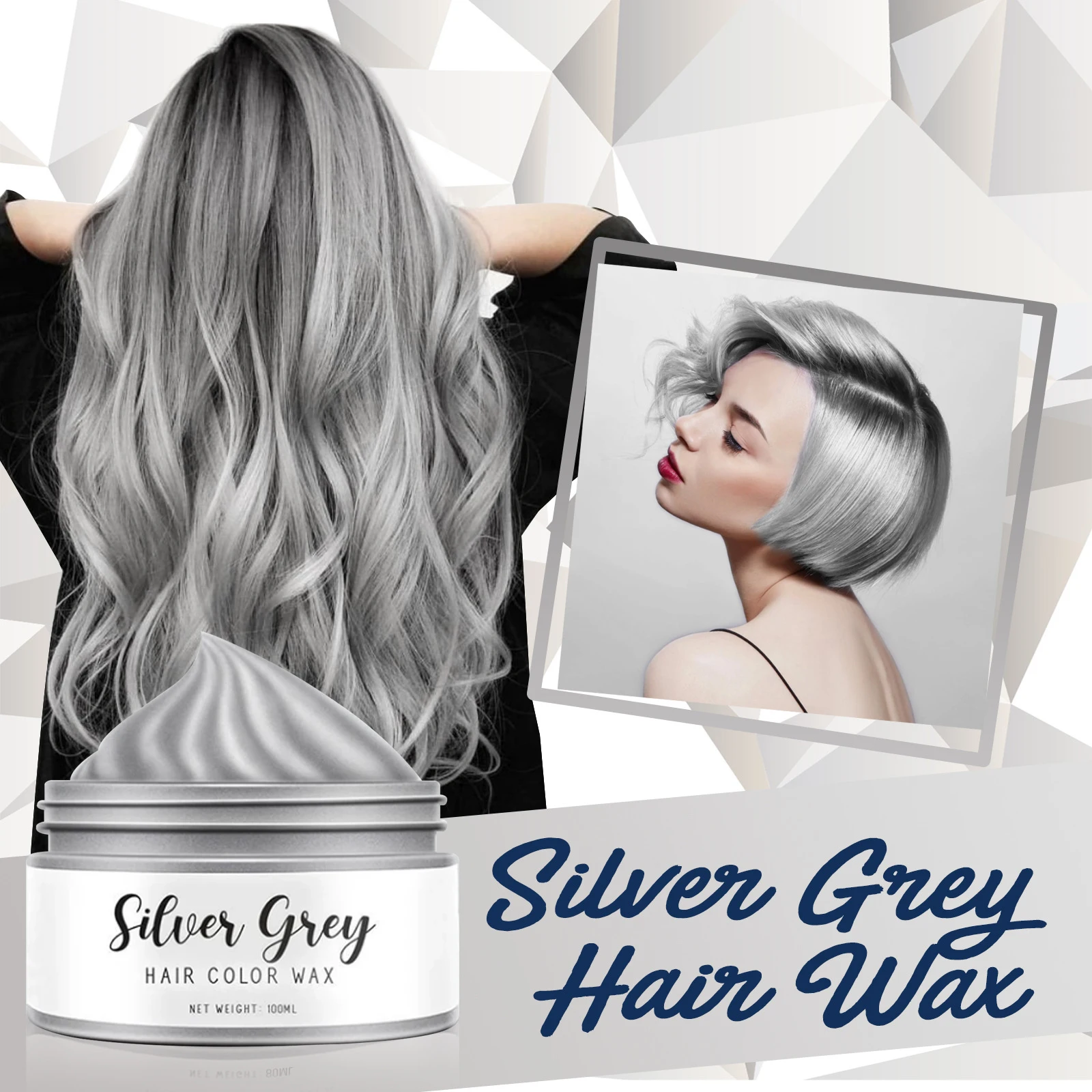 Silver Grey Hair Color Wax Temporary Colors Hair Dye Beauty Care Hair  Styling Wax 1/ Oz
