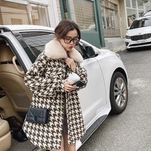 MISHOW зимнее женское Новое корейское Стильное элегантное шерстяное пальто с отворотом женская верхняя одежда с меховым воротником средней длины MX19D9714