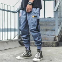 Брендовые брюки карго, мужские уличные хип-хоп повседневные свободные шаровары, мужские панталоны с несколькими карманами, мужские брюки, размер S-XXL