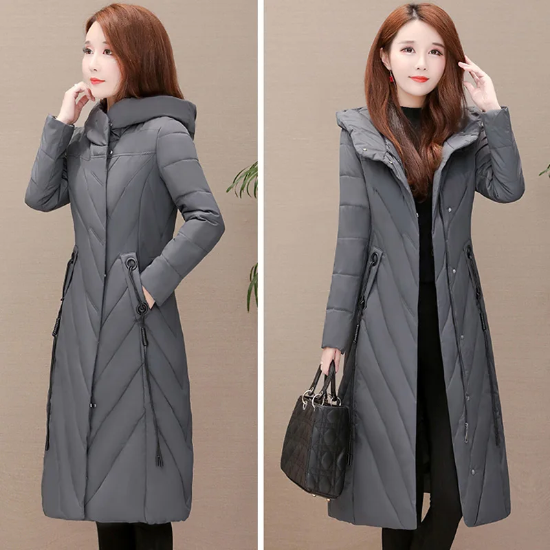 black Thicken Warm Outwear Women Autumn Winter High Quality Parkas Female fashion Hooded Large size L-5XL Cotton Coats women