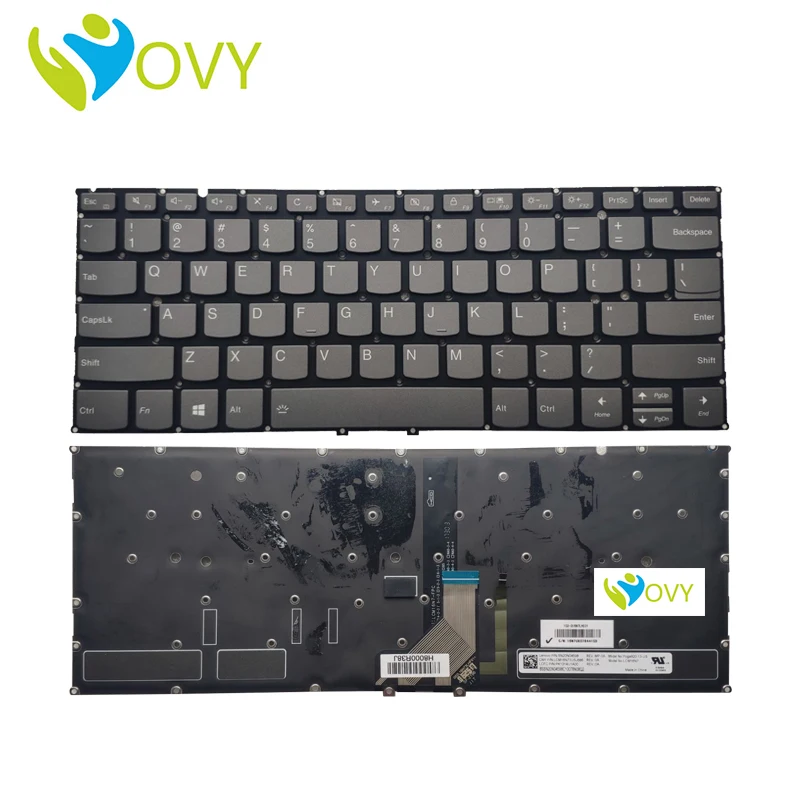 Teclado Retroiluminado para Laptop dos Eua para Lenovo Eua Yoga 92013isk 13ikb 920-13 Flex Pro-13ikb Luz Inglesa 5cb0q09594 Sn20n04582 Sn20l24331