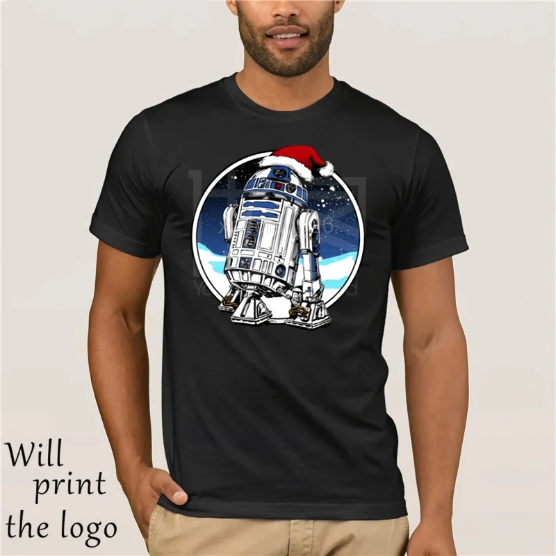 Natale T Degli Uomini Della Camicia Star Wars Magliette e camicette Santa R2D2 T-Shirt Della Novity Vestiti Del Fumetto Magliett