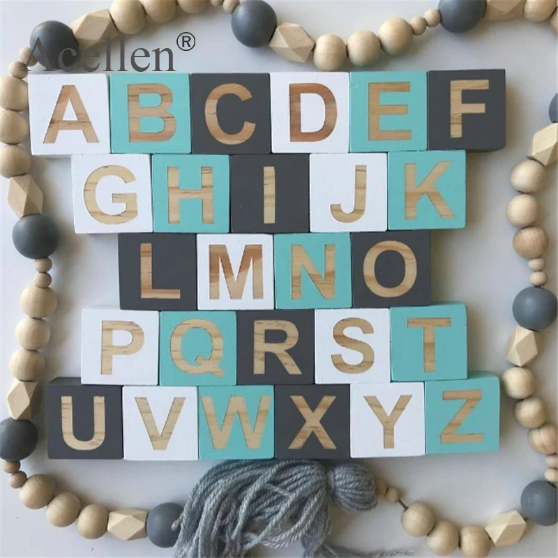 Nordic Style Wooden Alphabet Letters Baby Name Blocks For Nursery Bedroom Photo Shoot Decor Newborn Keepsake Home Decoration | Дом и сад
