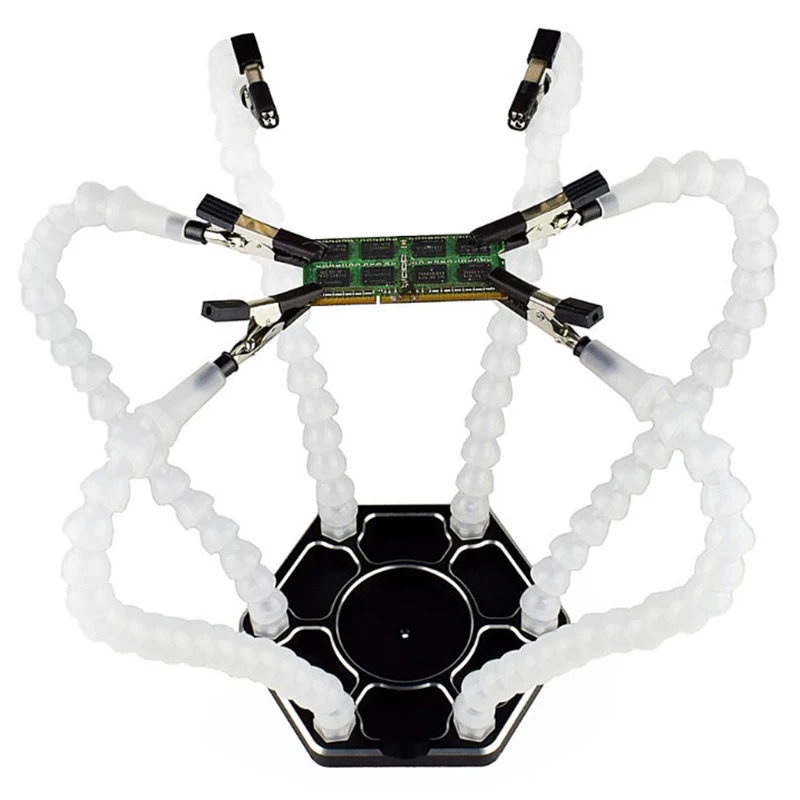 Паяльная станция ABSF с шестью гибкими рукоятками, металлическое основание, инструмент для пайки, 6 паек, тиски, алюминиевая база, хобби, нож для Solde