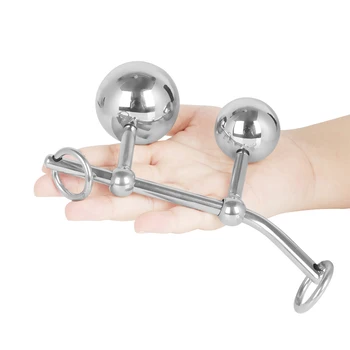 Anal Sex Toy Female Anal Vagina Double Ball Anal Plug In Steel Chastity Belt Rope Hook Butt Plug For Women Locking Chastity Belt 4