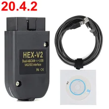 Hex v2 obd2 varredor vagcom 20.4.2 vag com 19.6 para V-W para audi atmega162 + 16v8 ft232rq com melhor qualidade