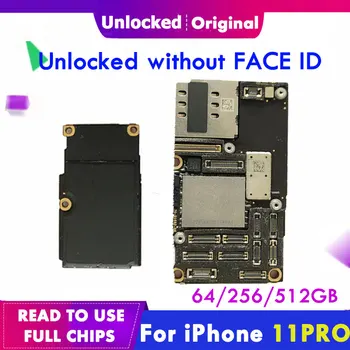 

Without Face ID Original Motherboard For iPhone 11 pro No iCloud Unlocked iOS support updated Logic Board 64g 256g 215g boards