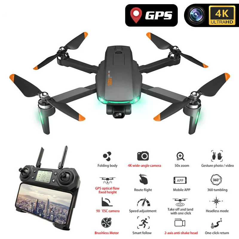 Дрон GD91 Pro складной с HD камерой 4K GPS|Радиоуправляемые вертолеты| |