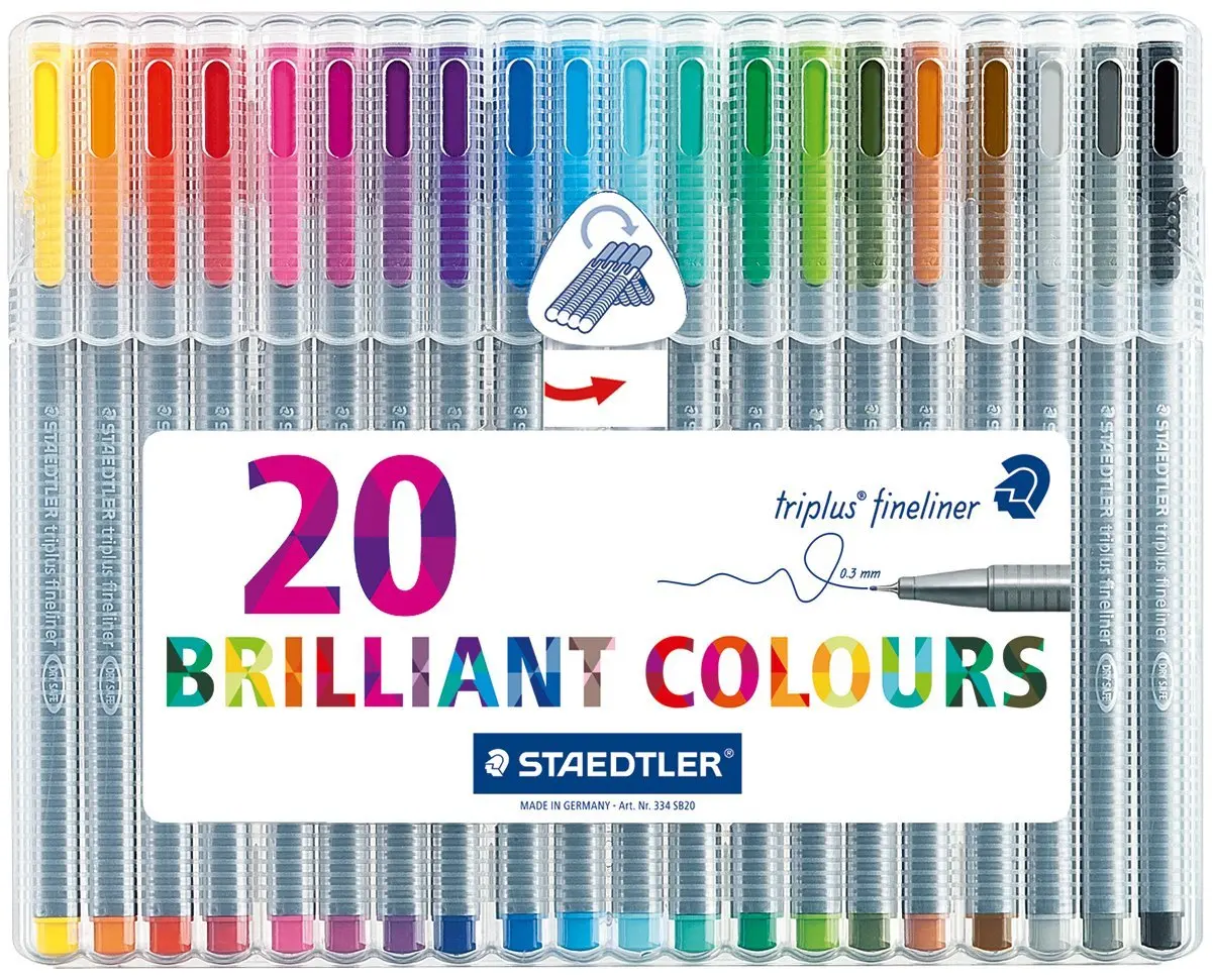 

10/20 Colors Staedtler 334 SB Triplus Fineliner Micron Pen 0.3mm Colored Drawing Marker Liner Pen Paint Tiralineas Art Markers