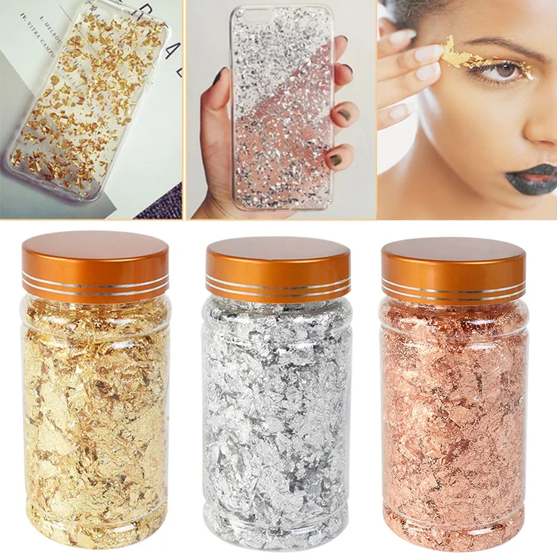 All Crafts Nail Art Decorations also Silver & Copper Gold Leaf Flakes 3 Grams 