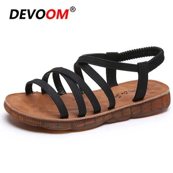 

2020 Fashion Black Ladies Flat Sandals Summer Shoes Woman Beach Chunky Sneakers Clear Gladiator Sandals Women Sandalias Mujer 41