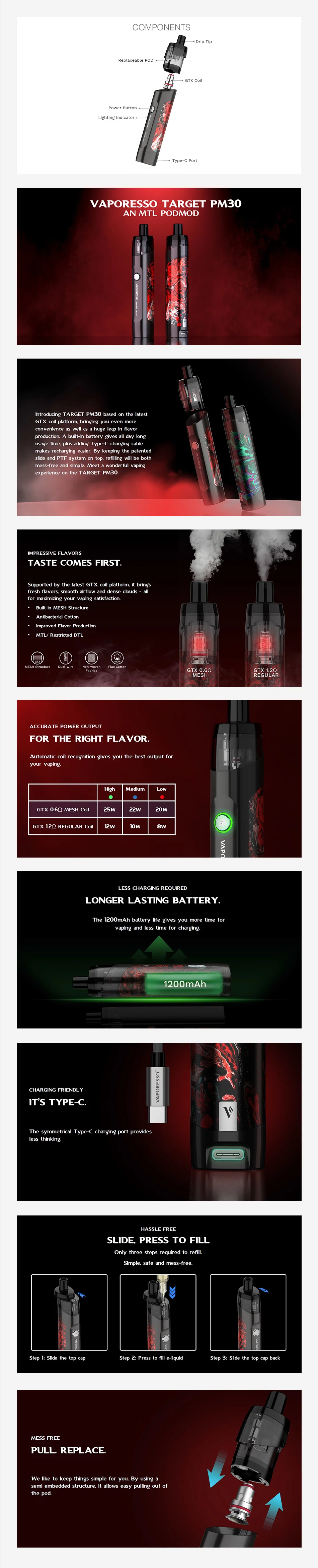 Vaporesso TARGET PM30 Pod Kit 1200mAh
