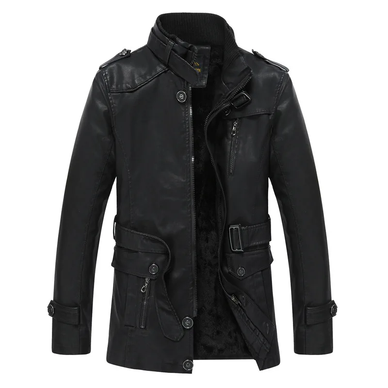 BOLUBAO брендовая Новая мужская осенне-зимняя кожаная куртка модная мотоциклетная PU ветрозащитная мужская кожаная куртка толстые кожаные куртки - Цвет: Black